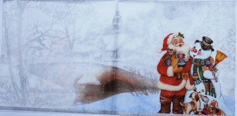 000 салфетка Дед мороз и Снеговик