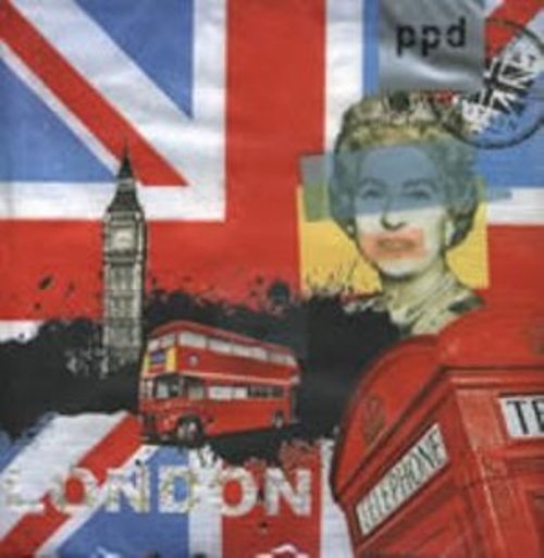 610 салфетка 33х33 Лондон на фоне флага