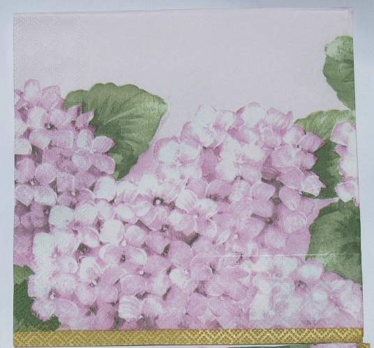 863 салфетка цветы Гортензия розовая