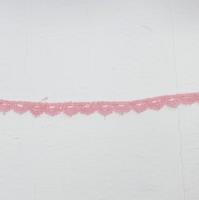 кружево розовое ажурное1см, с блестинкой