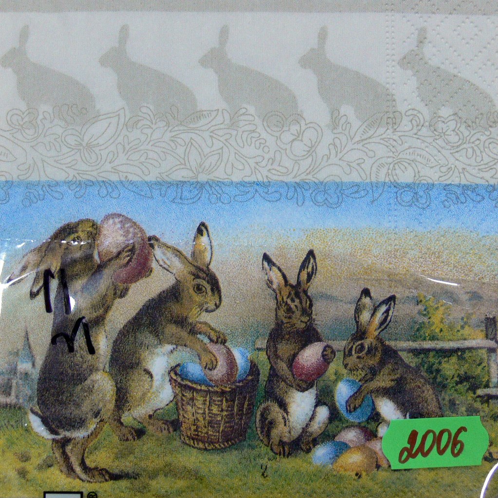2006 салфетка Пасхальные кролики