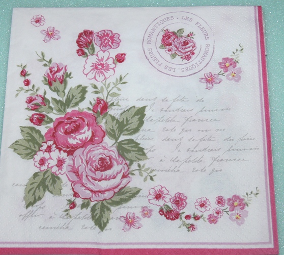 830-б салфетка Розовые розы на тексте