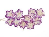 Цветы вишни из шелковой бумаги,фиолетовый с белым