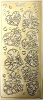 Контурные стикеры Сердца,золото 1507020