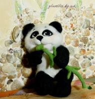 Панда игрушки из шерсти,валяние под заказ