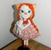 Леди Fox кукла скульптура из шерсти валяная кукла валяные игрушки